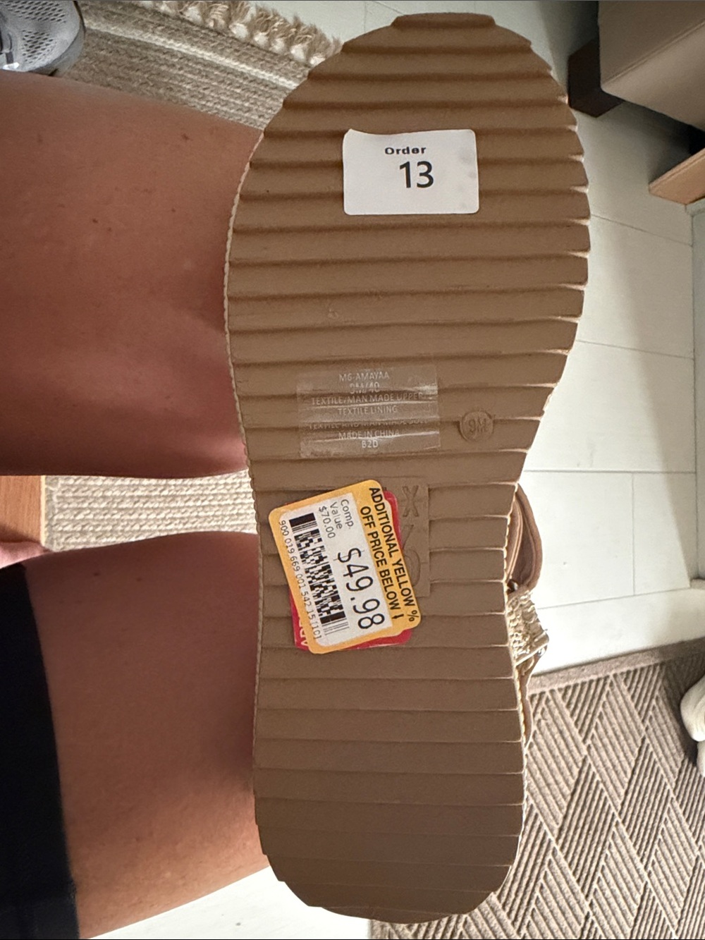 Mix No. 6 Woven Tan Espadrille T-Strap Sandals w. Box - Picture 5 of 6